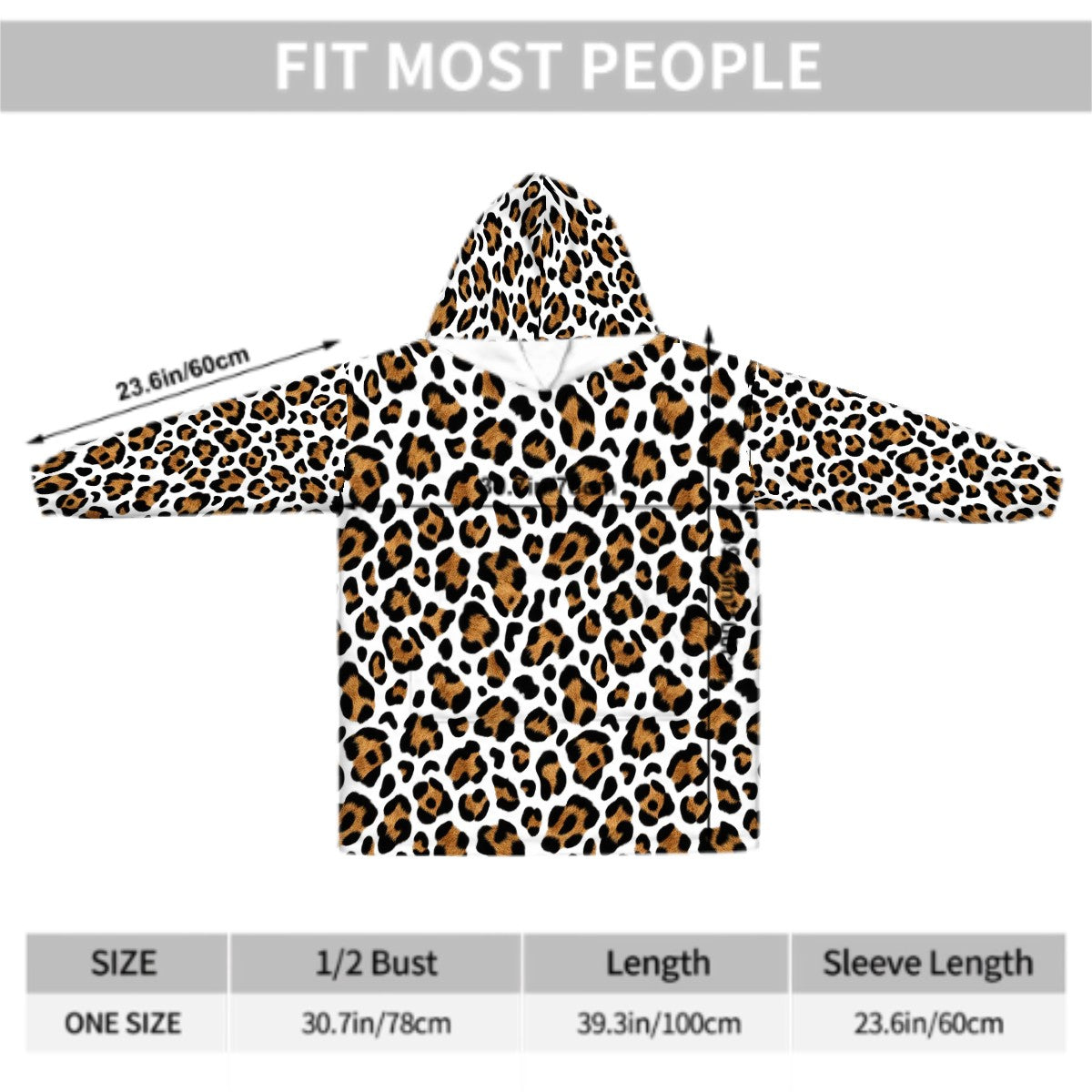 Adult Blanket Hoodie  Golden Leopard Print